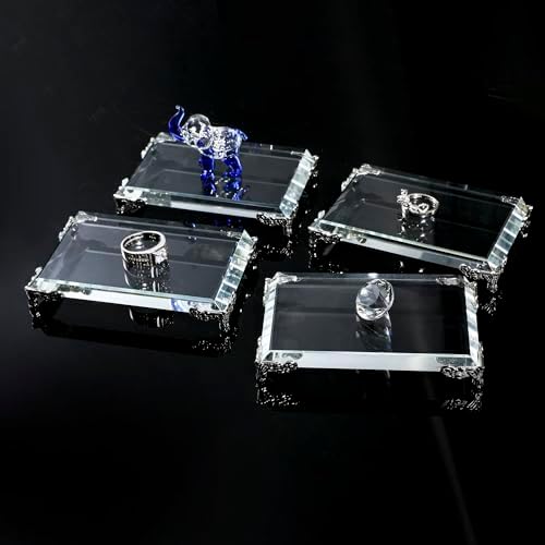 ZEERSHEE 4 Pack Crystal Display Bases for Jewelry and Collectibles