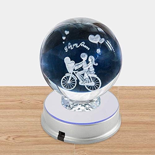 Walfront 7 LED Crystal Display Base with USB and Batteries