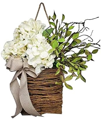 Spring Wildflower Door Hanging Wreath Welcome Sign Decor