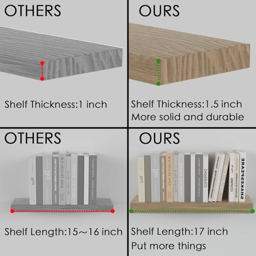 PopiShelves Floating Wall Shelves Set of 2