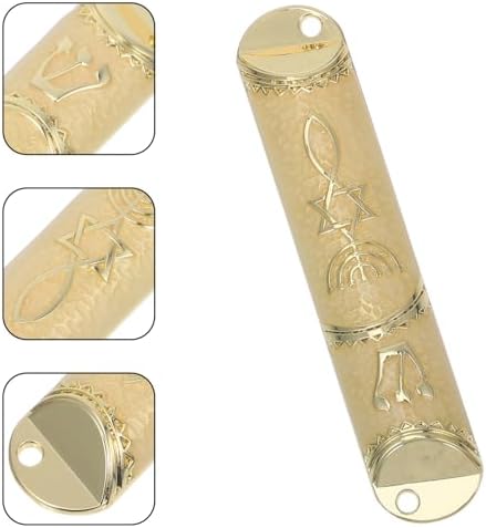 Cabilock Metal Mezuzah with Scroll for Home Blessing Display