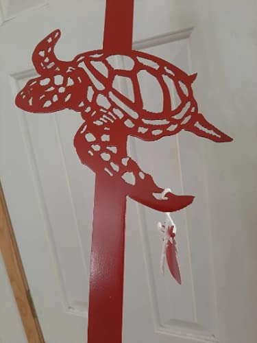 Sea Turtle Wreath Door Hook Red 13 Inches