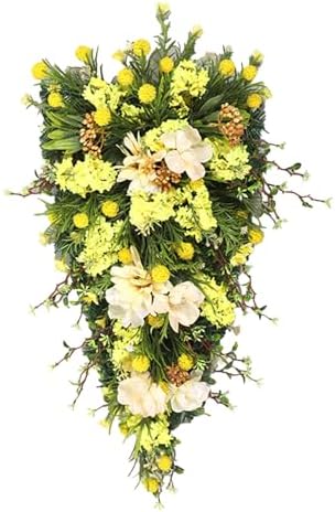 Floral Swag Decorative Teardrop Wreath Wall Hanging