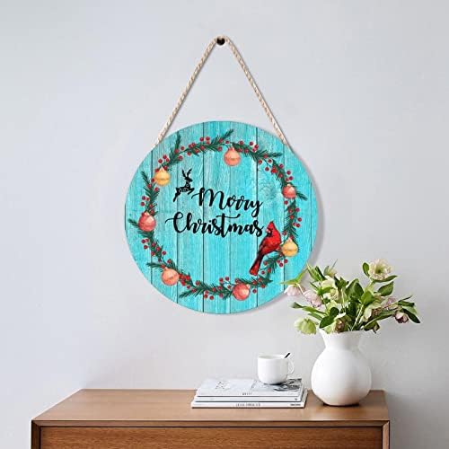 Red Bird Holly Berry Wreath Door Hanger