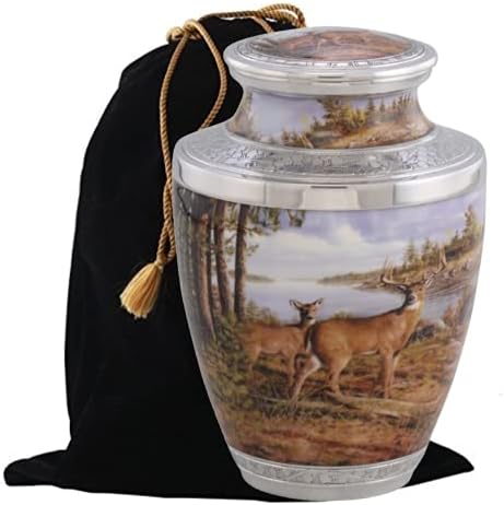 Deer Cremation Urn Handcrafted Metal Urn for Adult Ashes