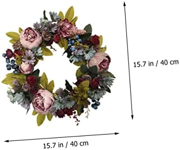 1pc Rattan Wreath Simulated Peony Garland Front Door Decor