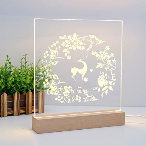 2Pcs Led Wooden Base Display Stand with Acrylic Sheets