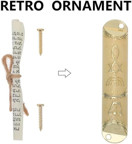 Cabilock Metal Mezuzah with Scroll for Home Blessing Display