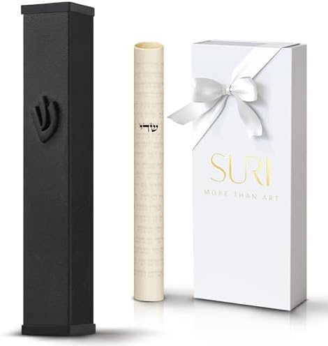 Suri Modern Mezuzah with Self-Stick Case and Scroll