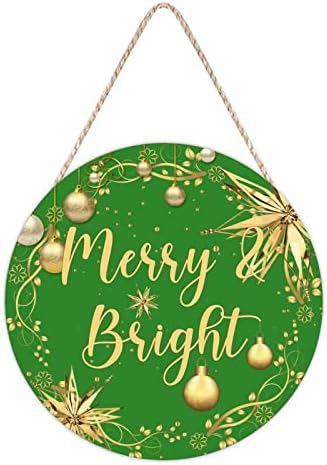 Christmas Gold Wreath Door Hanger Home Decor