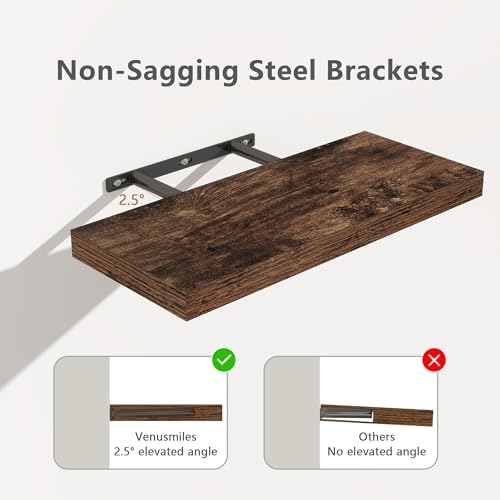 Invisible Bracket Floating Shelves for Wall