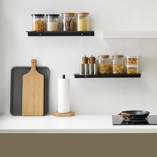 JOOM Metal Floating Shelf 12 Black for Wall Storage