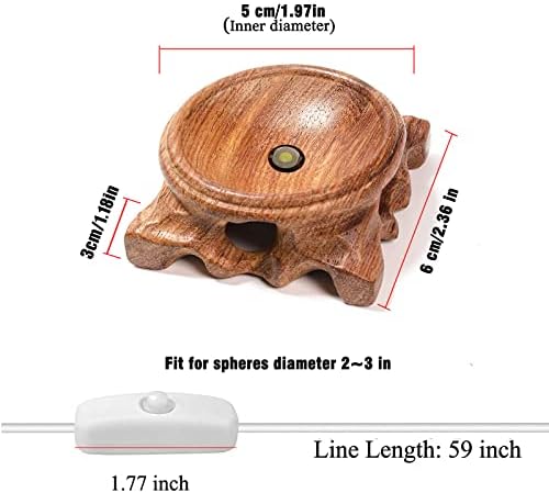 JOJOCY 2Pcs LED Round Wooden Display Base Stand