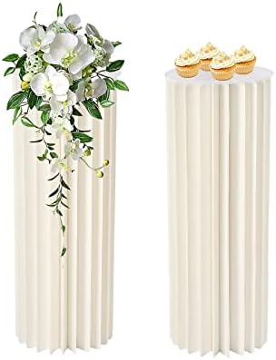 Foldable Cardboard Cylinder Stands 2pcs for Wedding Centerpieces