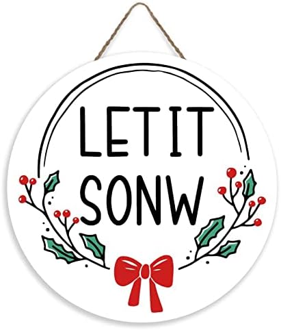 Mutilovely Christmas Decoration Let It Snow Wreath Door Hanger