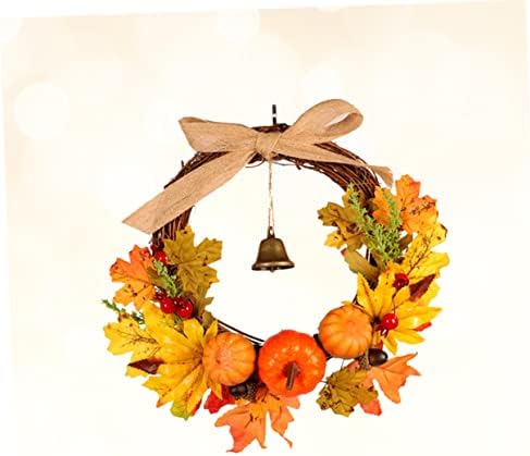 Vibrant Fall Wreath Door Hanger with Maple Leaves and Berries