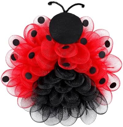 1496 Inch Ladybug Mesh Door Wreath Red Black