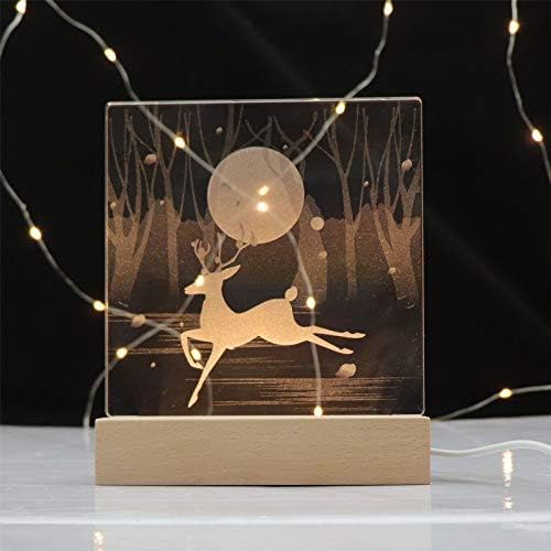 Wooden Lighted Crystal Display Pedestal Stand 2 Pack - Warm Light
