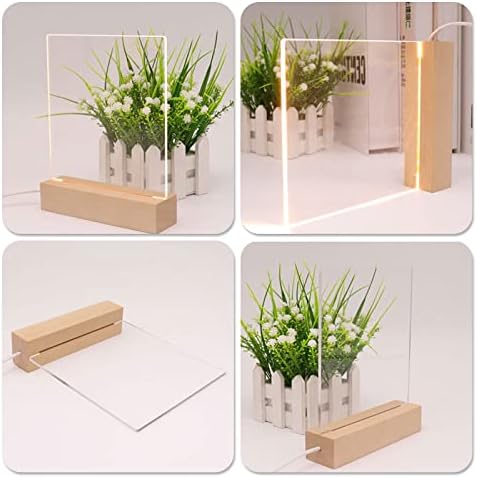 2Pcs Led Wooden Base Display Stand with Acrylic Sheets