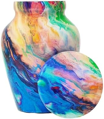 Ample Cremation Urns Handcrafted Memorial Urn with Secure Lid
