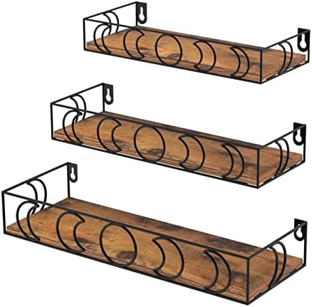 PHAREGE Moon Phase Floating Shelves Set of 3