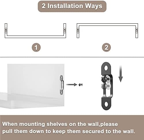 SRIWATANA Floating Wall Shelves Set of 3 Dark Brown