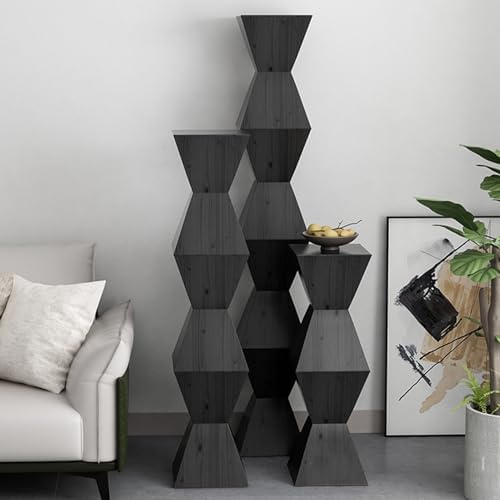 Wooden Display Pedestal Stand Black 28x28x45cm