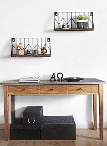 Mkono Floating Shelves Set of 2 Rustic Wood Display Storage Shelf