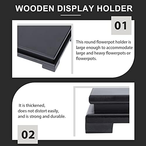 Black Wood Pedestal Stand 2Pack for Vase Display