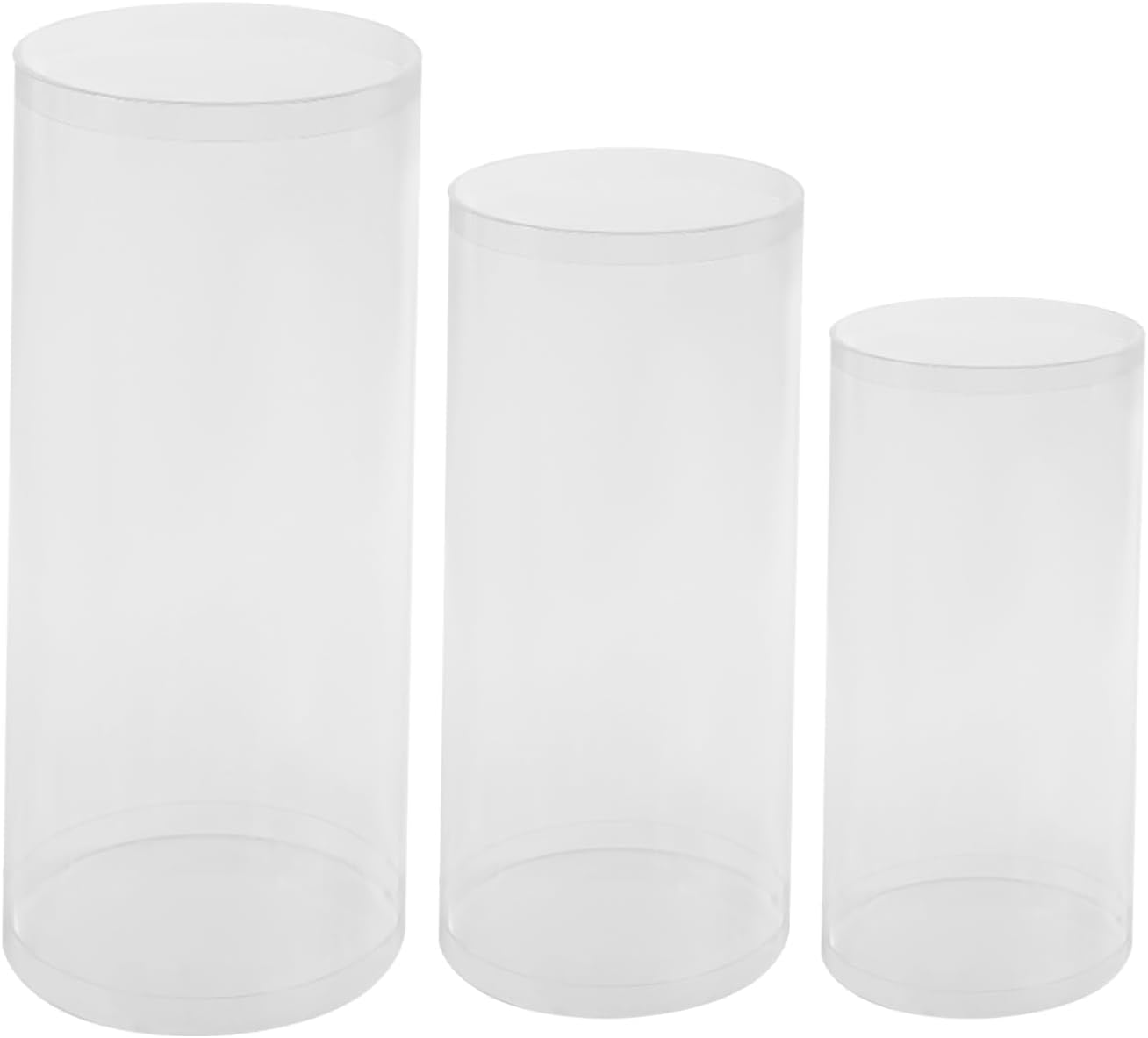 LOYALHEARTDY 3Pcs Clear Cylinder Pedestal Stand
