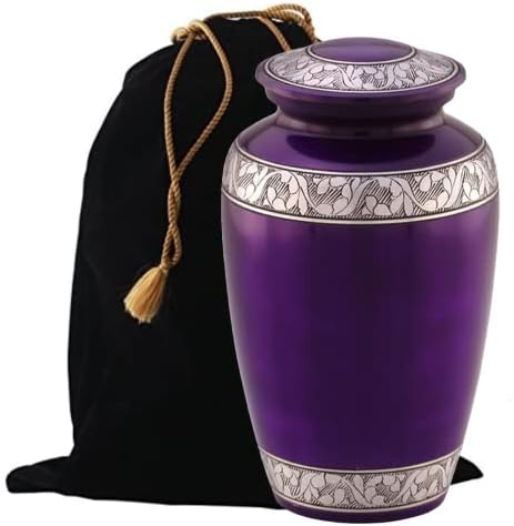 Mulberry Silver Band Cremation Urn for Human Ashes