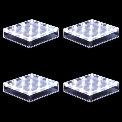 LARDUX 4 Pack LED Light Base for Glass Art Display