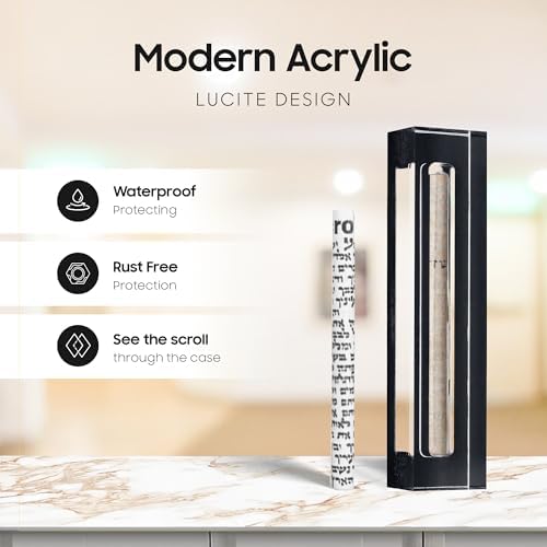 AS Mezuzah Acrylic Case for Door - Black 7 Inches