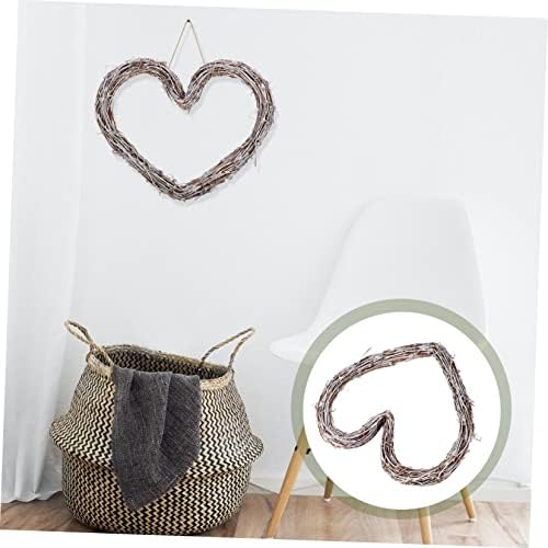 PRETYZOOM Rattan Heart-Shaped Door Wreath
