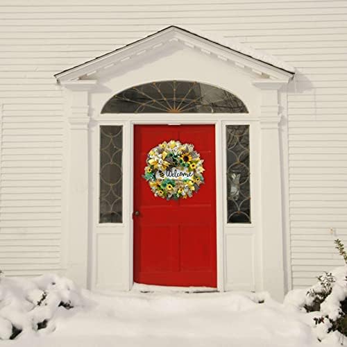 Yellow Sunflower Bee Wreath for Front Door