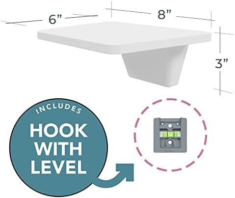 White Floating Shelf Set of 2 No Drill Wall Mount