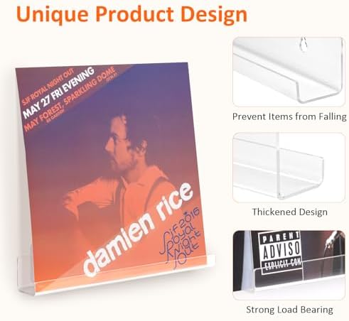 12 Pack Vinyl Record Holder Wall Mount Shelf