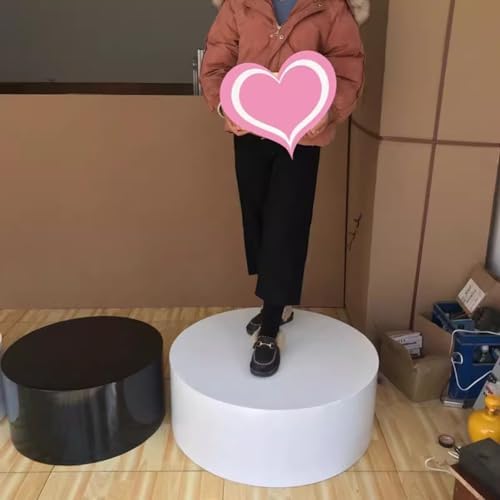 Cylinder Pedestal Display Stand - 40x80cm Black Sturdy Durable