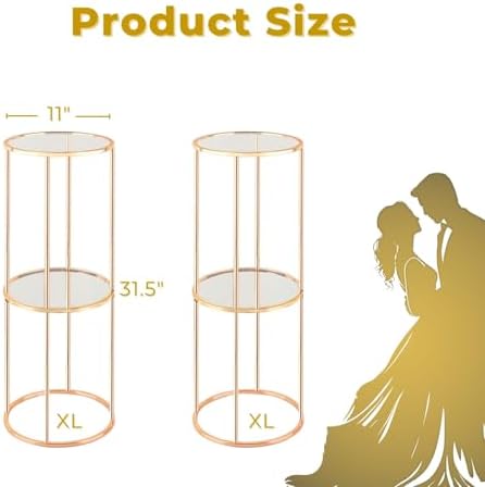 2PCS 2 Tier Round Gold Cake Stand for Party