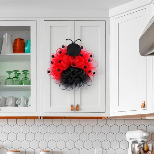 15-Inch Ladybug Door Wreath Decor