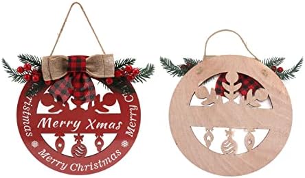 Hollowed Christmas Porch Sign Wooden Door Decor