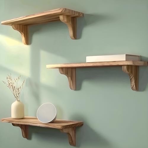 Real Wood Wall Shelf Set of 3 - 17 Inch