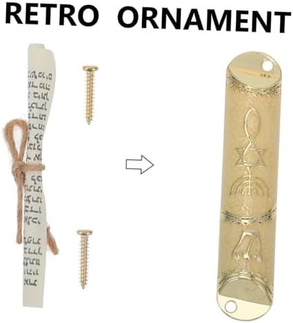 Happyyami Religious Door Mezuzah Decor Metal Scroll