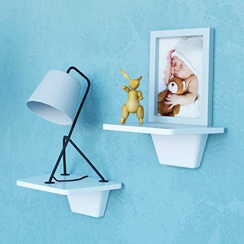 White Floating Shelf Set of 2 No Drill Wall Mount