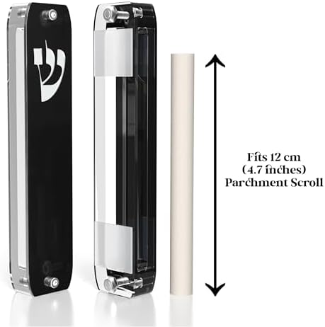 TYLDUM Mezuzah Case Clear Black with Silver