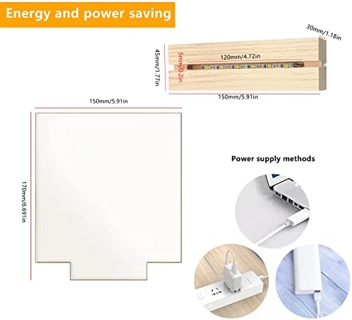 2Pcs Led Wooden Base Display Stand with Acrylic Sheets
