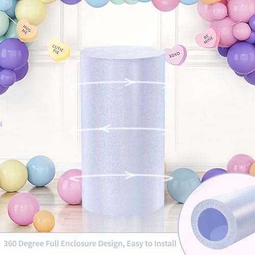 QueenDream Glitter Pedestal Stand Covers Set of 3