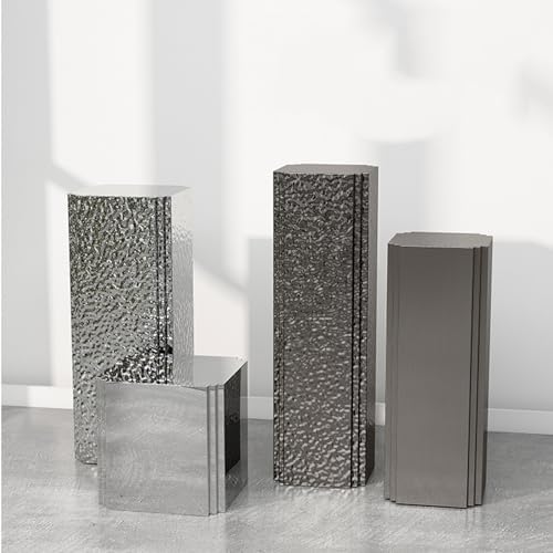 Stainless Steel Cube Display Stand Black A 30x30x80cm