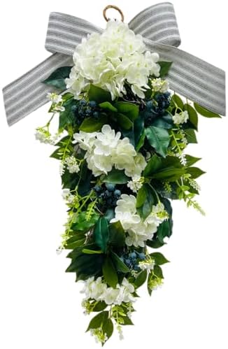 Floral Teardrop Swag with Timer and Dual Lighting Modes