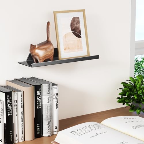 Modern Floating Shelf for Wall Black 12 Inches